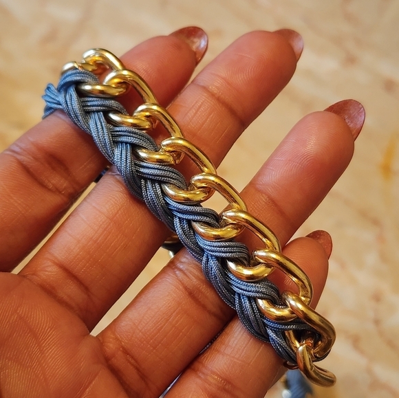 NWT Loft Women’s Blue Braided Woven Link Bracelet (per bracelet) - Picture 2 of 4